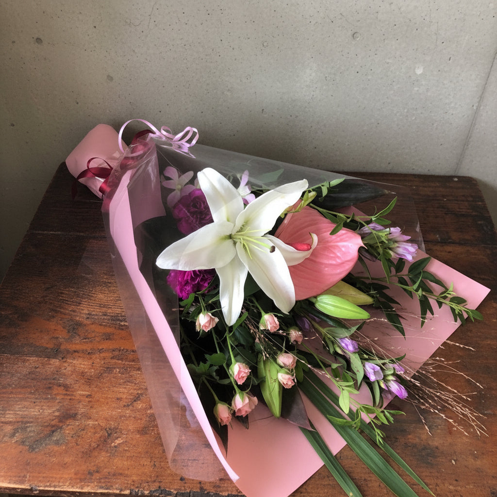 お祝花束「上品な女性に」
