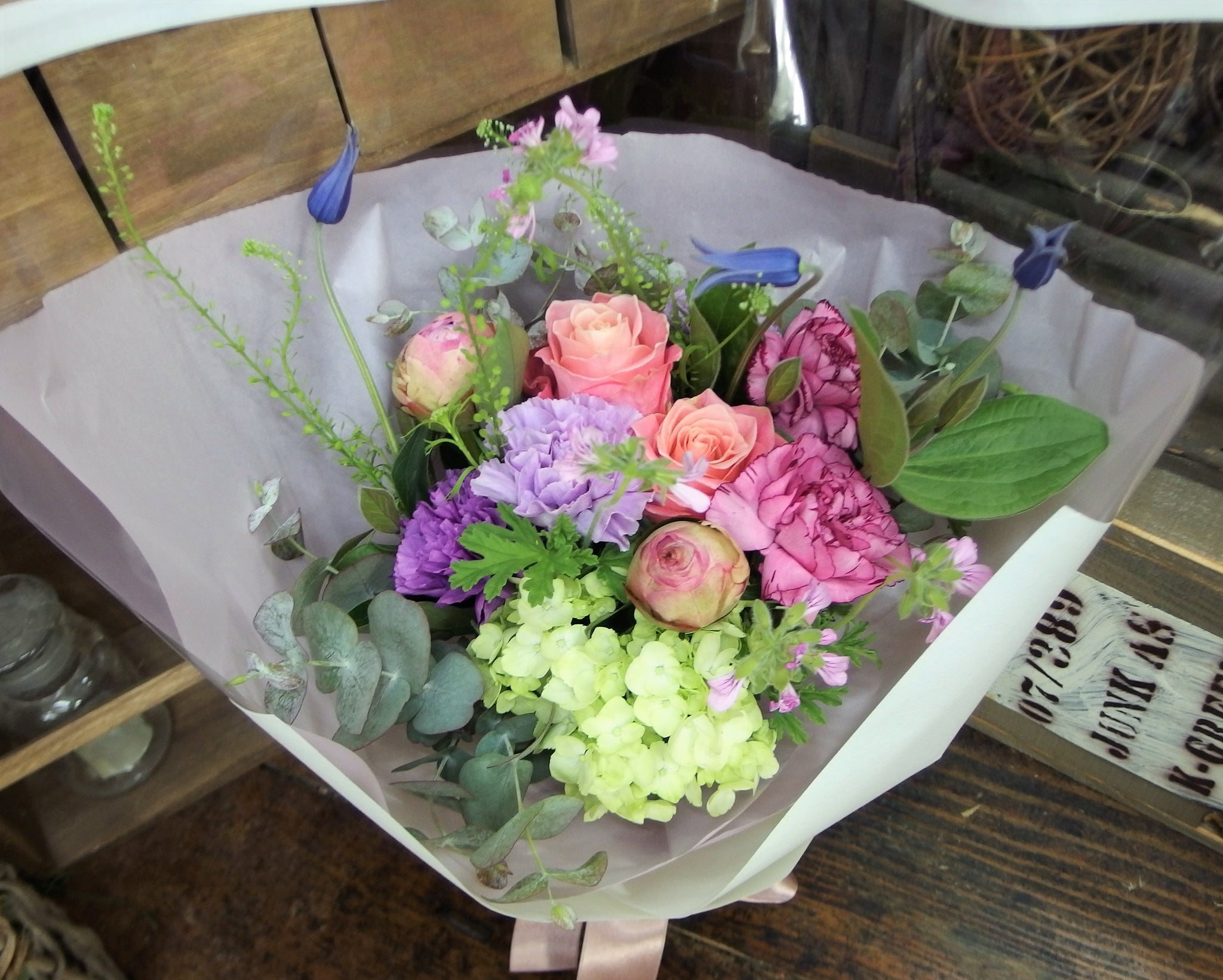 オールドバカラ　希少フルーツコンポート　特大 オブジェ　花入 魅惑の花束